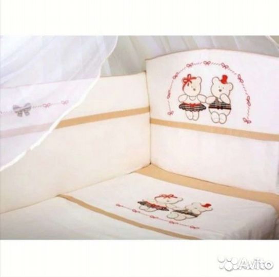 Комплект постельного белья с бортиками Мишки Модни