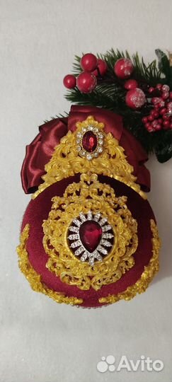 Новогодние шары на елку в бархате