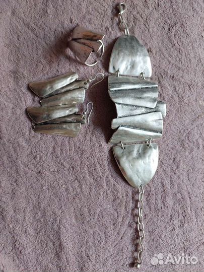 Серьги, кольцо, браслет