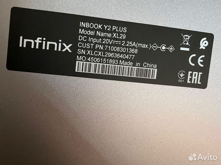 Ноутбук Infinix Y2 Plus XL29