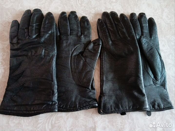 Перчатки женские кожаные 7