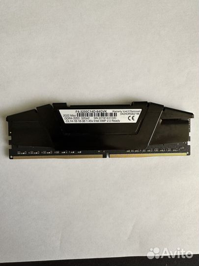 Опер память ddr4 G.skill ripjawsv 32gb 3200 cl14