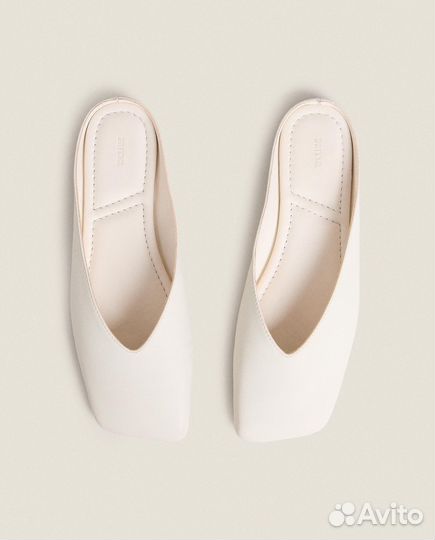 Кожаные тапки мюли Zara home