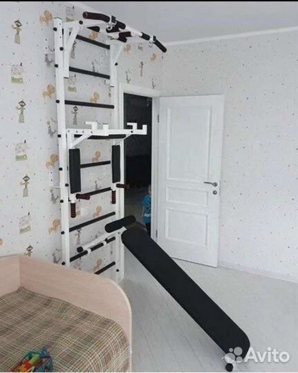 Шведская стенка усиленная белая