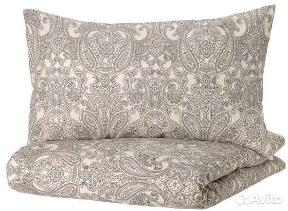 Постельное белье IKEA йэттеваллмо, бежевый/серый