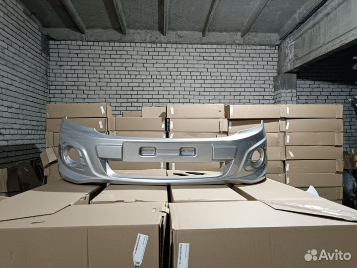 Бампер передний лада гранта спорт цвет серебристый