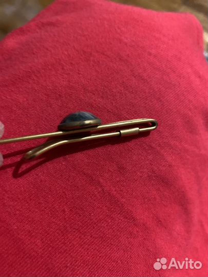 Зажим заколка для галстука Камень бронза