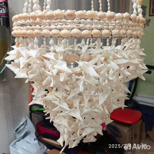 Абажур, кашпо из ракушек натуральных