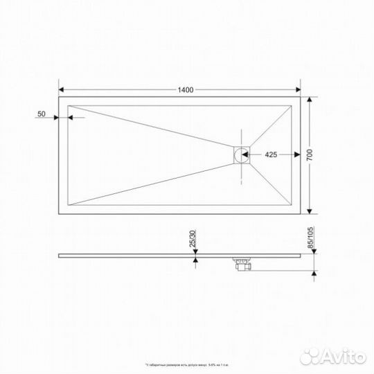 Душевой поддон RGW ST-0147W 140x70