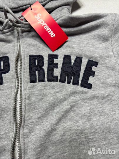 Зип худи Supreme серая