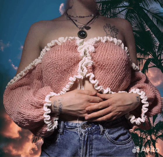 Топ вязаный