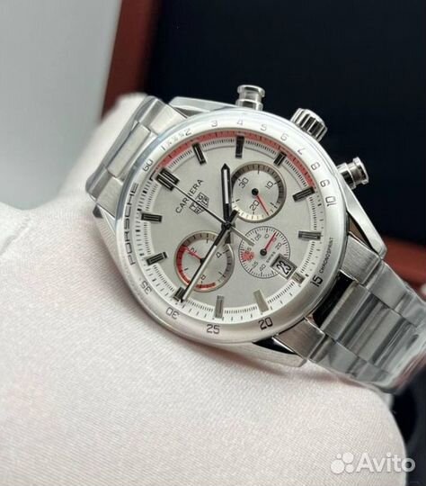 Tag Heuer Carrera white steel часы