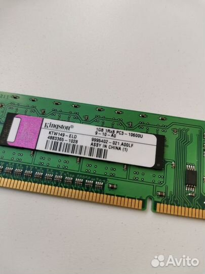 Оперативная память kingston 1gb 1rx8 pc3-10600u