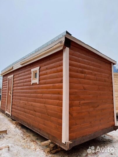 Готовая баня из бруса 2.3 x 7 м. под ключ