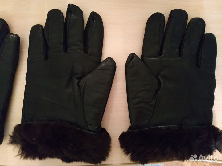 Мужские кожаные перчатки смехом