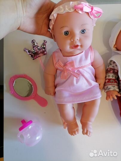 Кукла говорит с горшком, бутылочка и подгузником