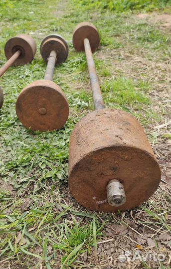 Гантели, штанги разные 6 штук