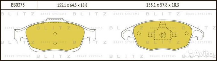 Blitz BB0373 Колодки тормозные дисковые перед