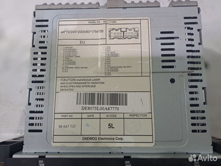 Автомагнитола штатная для шевроле авео т250