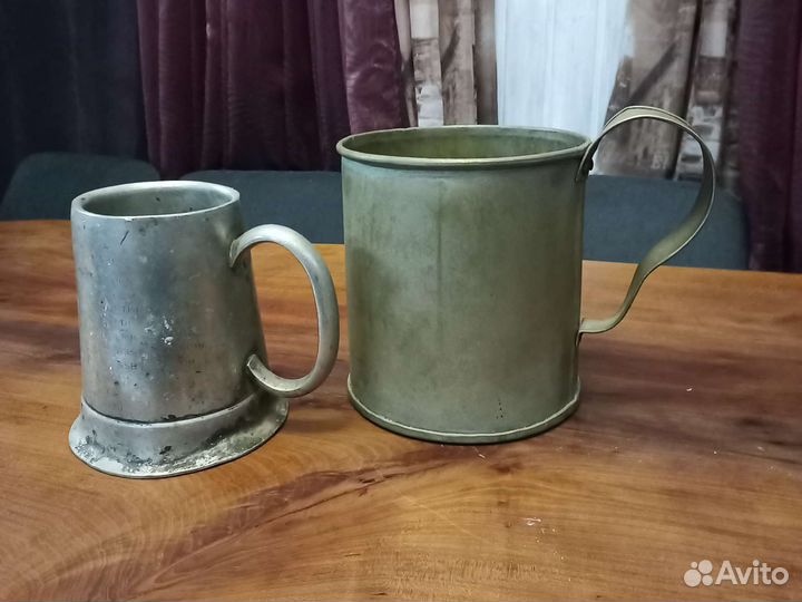 Пивная кружка 3 литра, оловянная старинная кружка