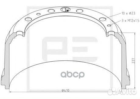 016.491-00A торм.барабан OLD перед. 410x180/19