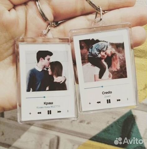 Подарок Брелок сувенир с фото и песней