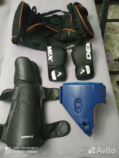 Защита голени для единоборств, перчатки и шлем