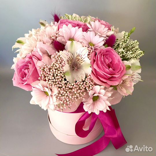 Букет цветы в коробке