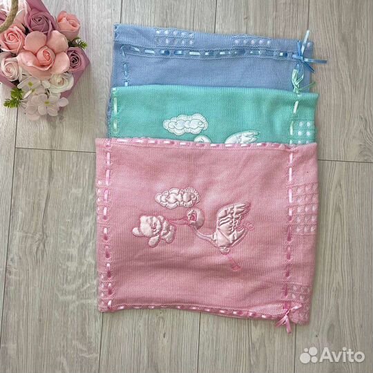 Плед одеяло покрывало детское вязаное летний