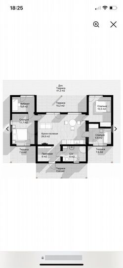 Дом 100 м² на участке 7 сот.