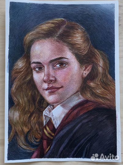 Портрет Гермионы в многослойной техники акварели