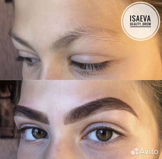 Окрашивание бровей хной