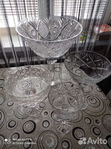 Ваза для фруктов на ножке хрусталь