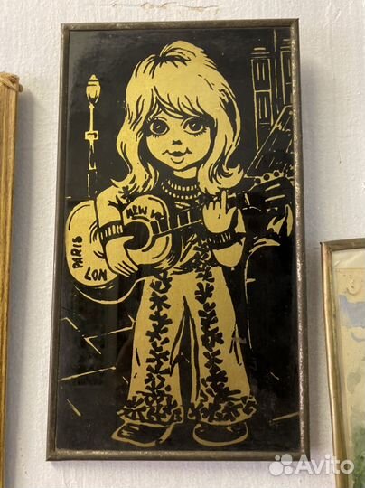 Картина репродукция чеканка СССР винтаж