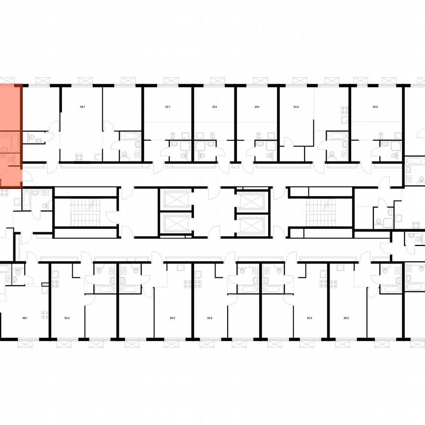 2-к. квартира, 46,1 м², 9/33 эт.