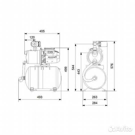 Установка насосная самовсасывающая Grundfos JP 3-4