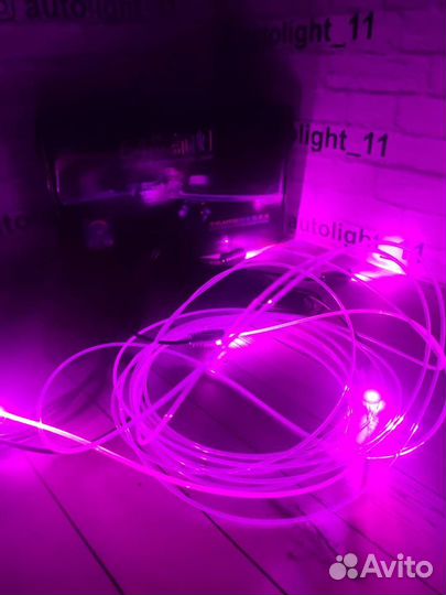 Неоновая нить RGB в торпеду и двери авто