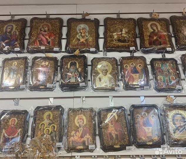 Икона янтарная