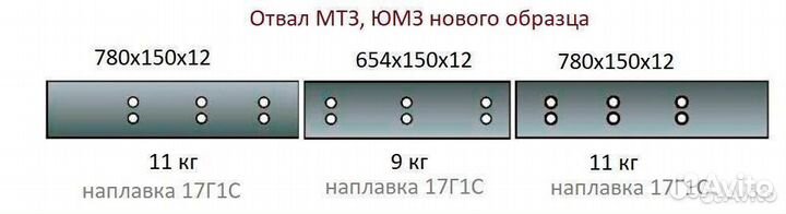 Нож мтз 780х150х12