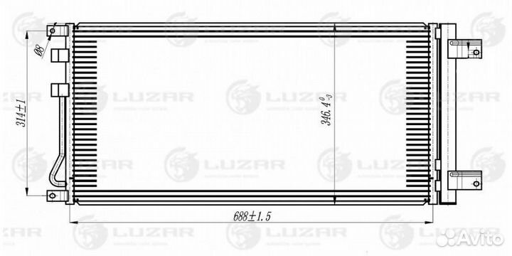 Радиатор кондиционера D20DTF G20D Actyon NEW