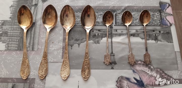 Ложки чайные и столовые мельхиор СССР