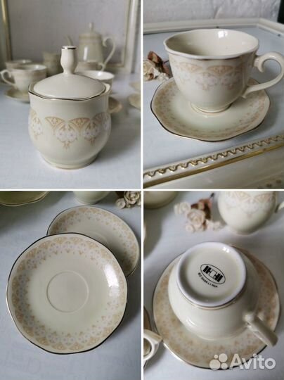 Фарфоровый кофейный сервиз BO shan LI HUA