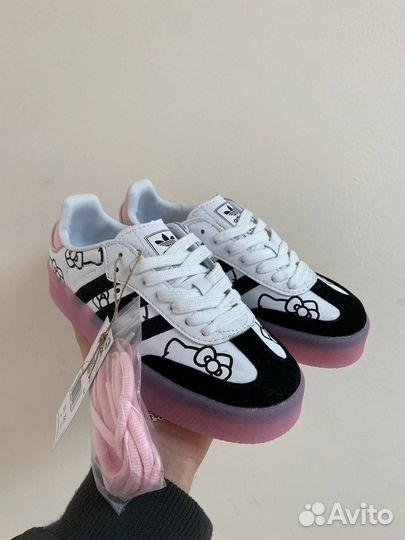 Кроссовки Adidas Samba Hello Kitty на платформе