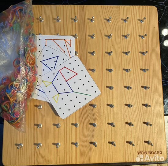 Геоборд деревянный с металлическими крючками