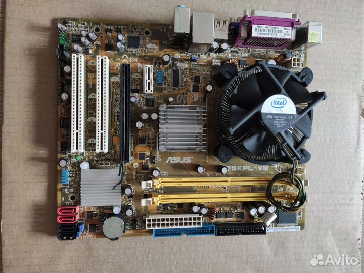 Материнская плата asus p5kpl-VM, процессор intel