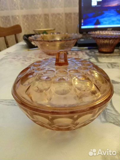 Вазочки, конфетницы цветное стекло СССР