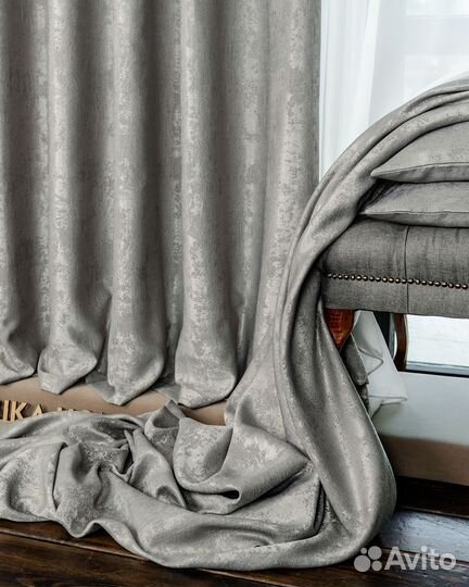 Шторы мрамор Зарина Светло-серый