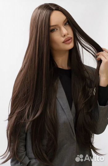 Парик из натуральных волос с имитацией кожи головы