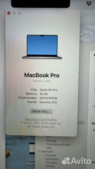 Apple Macbook pro 2021 M1Pro 14