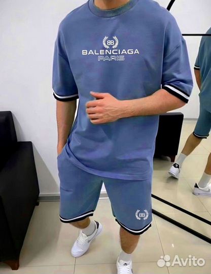 Летний спортивный костюм Balenciaga футболка+шорты